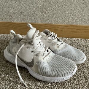 Nike Cream and Gray Athletic Shoes